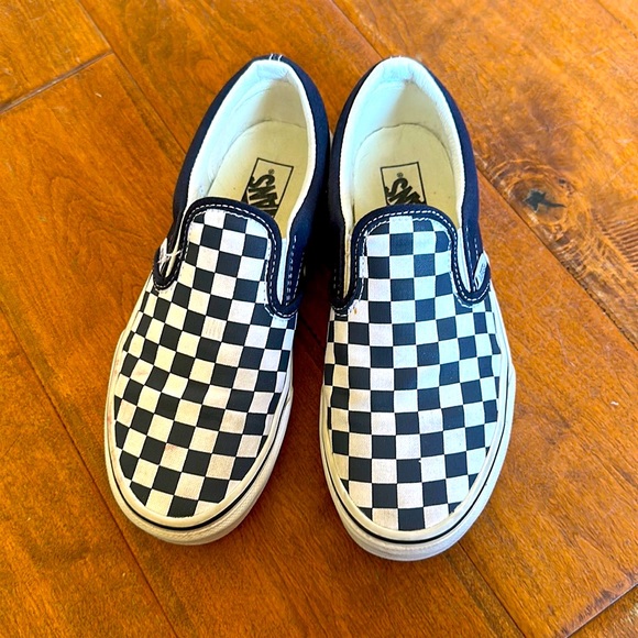Vans Classic Slip On "Navy/White" Preschool Unisex Shoe - Picture 7 of 8